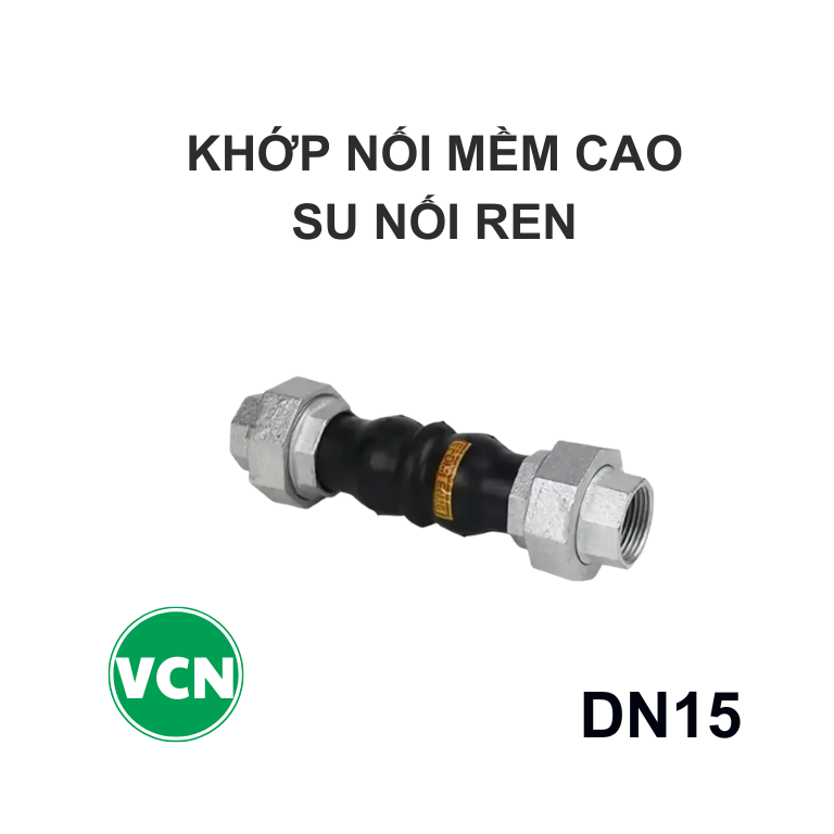 Khớp nối mềm cao su DN15 nối Ren