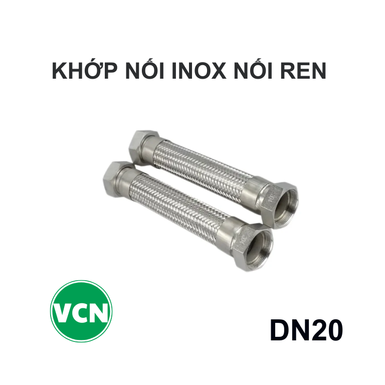 Khớp nối mềm inox DN20 nối ren