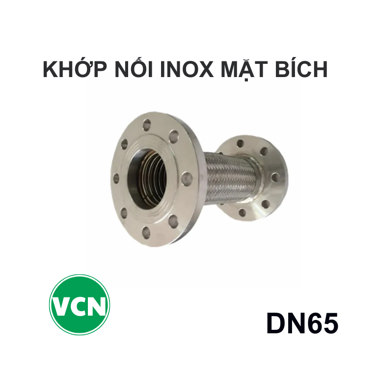 Khớp nối mềm inox DN65 mặt bích