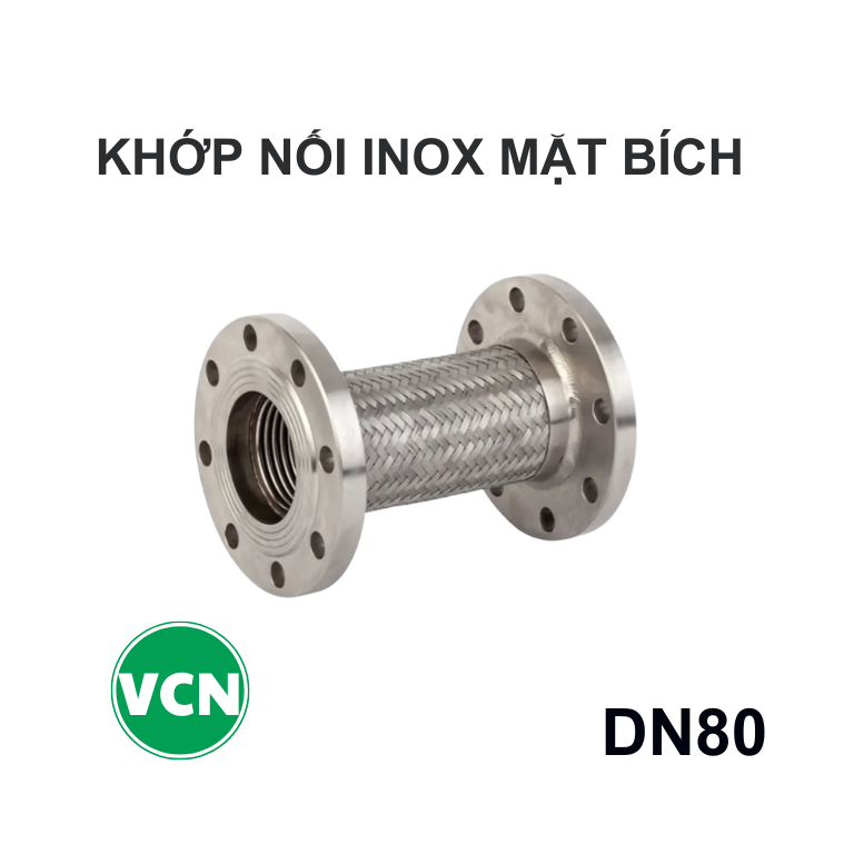 Khớp nối mềm inox DN80 mặt bích