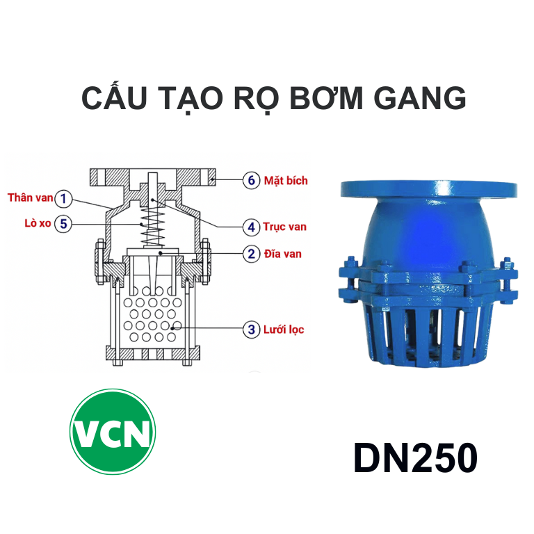 Rọ bơm gang DN250