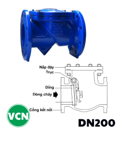 Van 1 chiều gang lá lật DN200