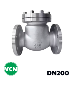 Van 1 chiều lá lật inox mặt bích DN200