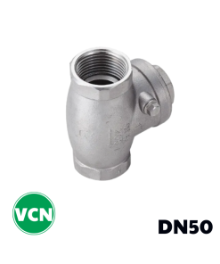 Van 1 chiều lá lật inox nối ren DN50