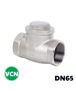 Van 1 chiều lá lật inox nối ren DN65