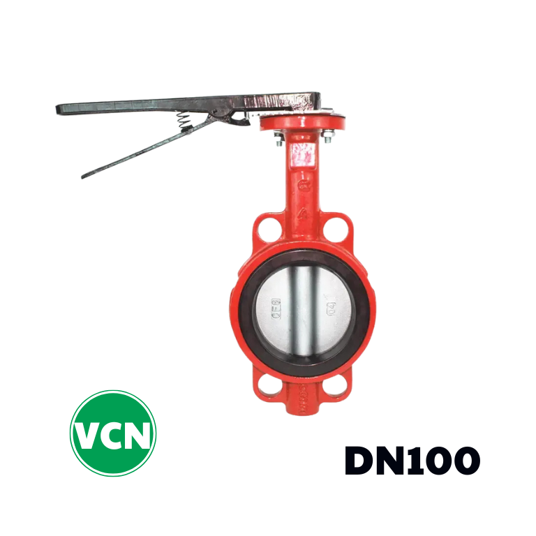 Van bướm gang tay gạt DN100