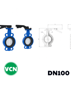 Van bướm gang tay gạt DN100