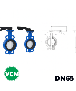 Van bướm gang tay gạt DN65