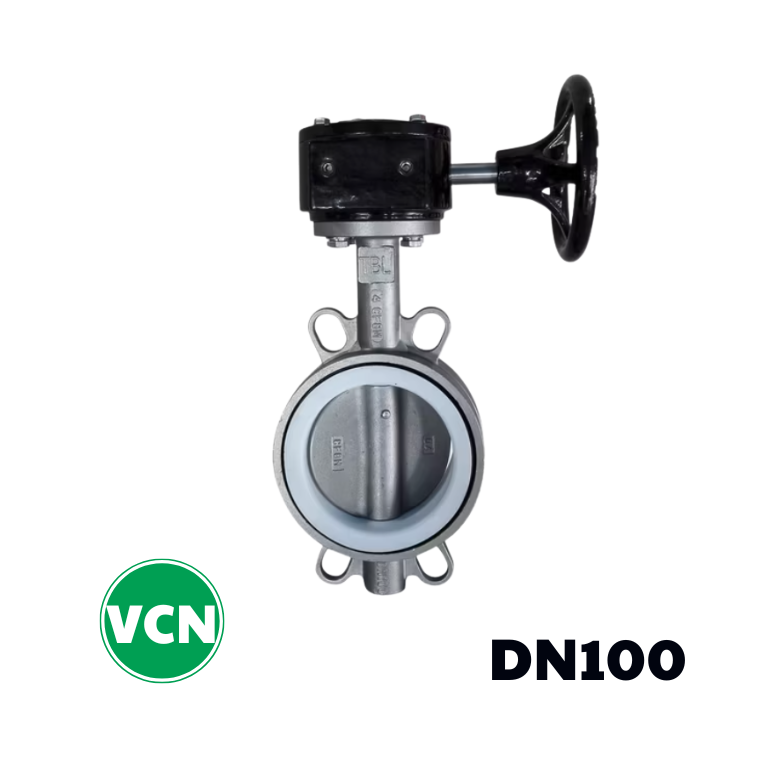 Van bướm inox tay quay DN100