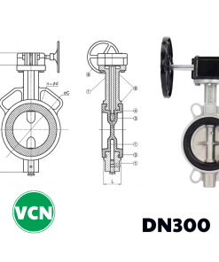 Van bướm inox tay quay DN300