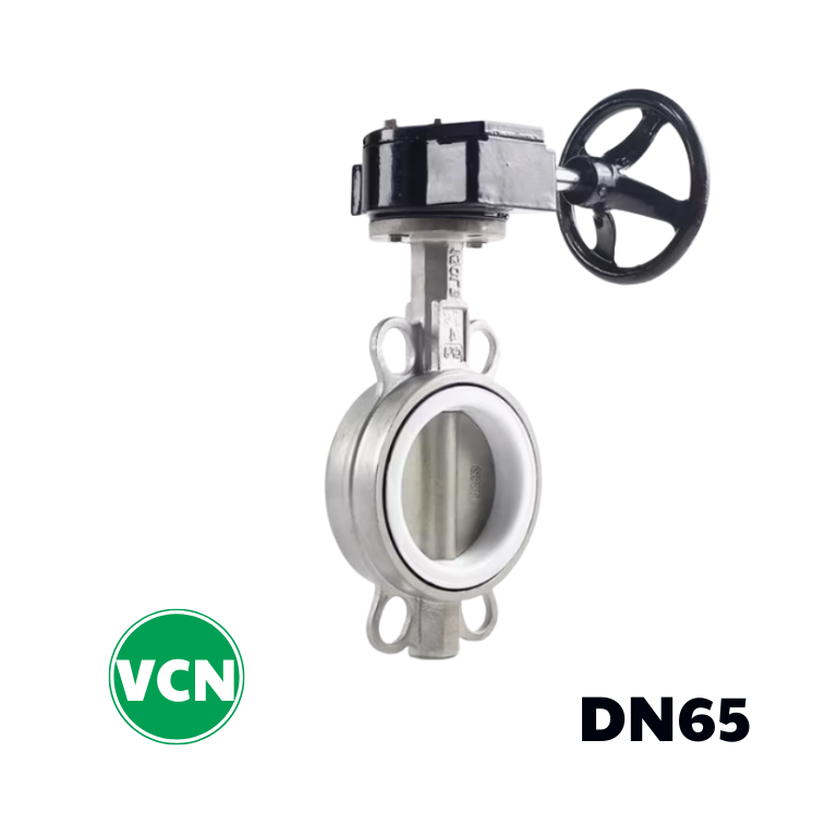 Van bướm inox tay quay DN65