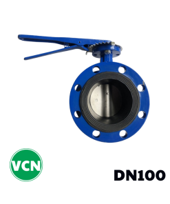 Van bướm mặt bích tay gạt DN100