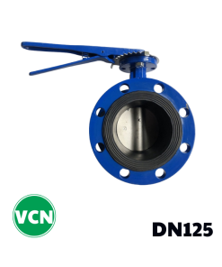 Van bướm mặt bích tay gạt DN125
