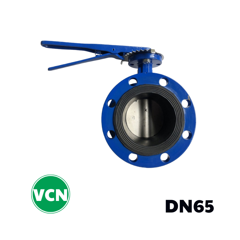 Van bướm mặt bích tay gạt DN65