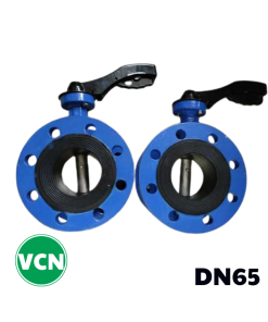 Van bướm mặt bích tay gạt DN65