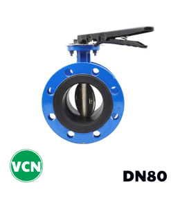 Van bướm mặt bích tay gạt DN80