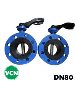Van bướm mặt bích tay gạt DN80