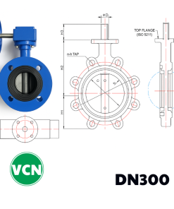Van bướm mặt bích tay quay DN300