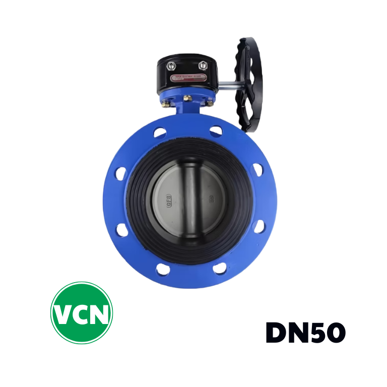 Van bướm mặt bích tay quay DN50