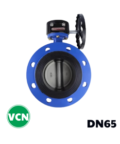 Van bướm mặt bích tay quay DN65