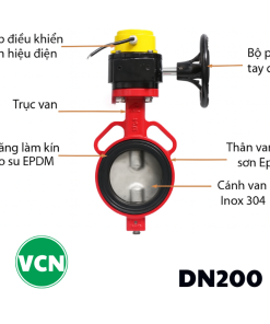 Van bướm tín hiệu điện DN200