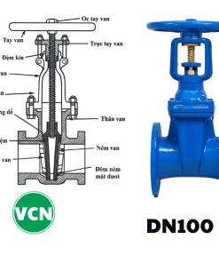 Van cổng gang ty nổi DN100