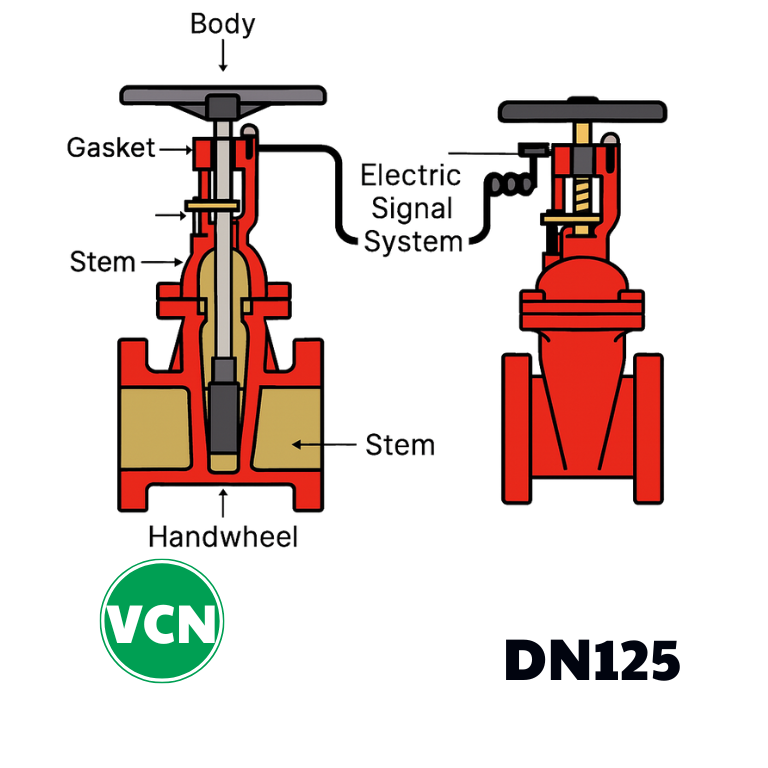 Van cổng tín hiệu điện DN125