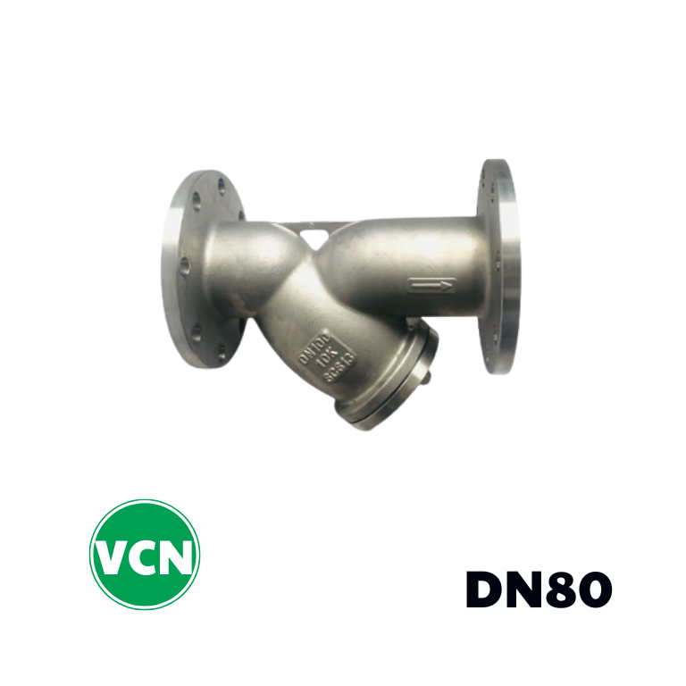 Y lọc inox nối bích DN80