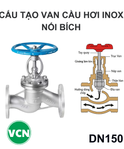 Van cầu hơi inox nối bích DN150